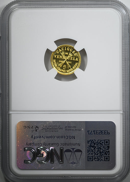 (Undated) Venezuela Gold 5 Bolivares G5B Murachi Medallic Issue NGC MS67PL - Prooflike