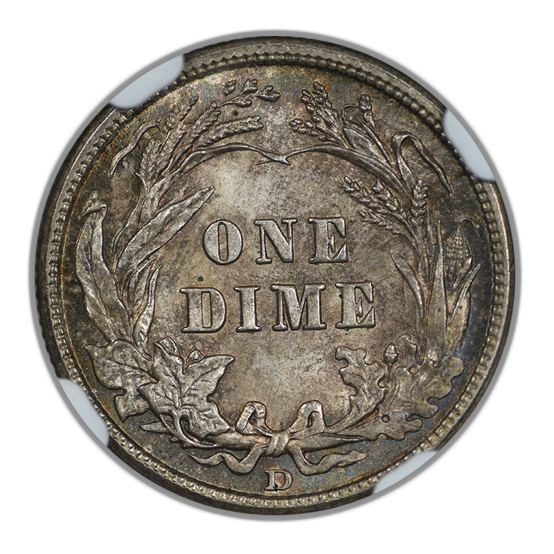 1912-D Barber Dime 10C NGC MS65
