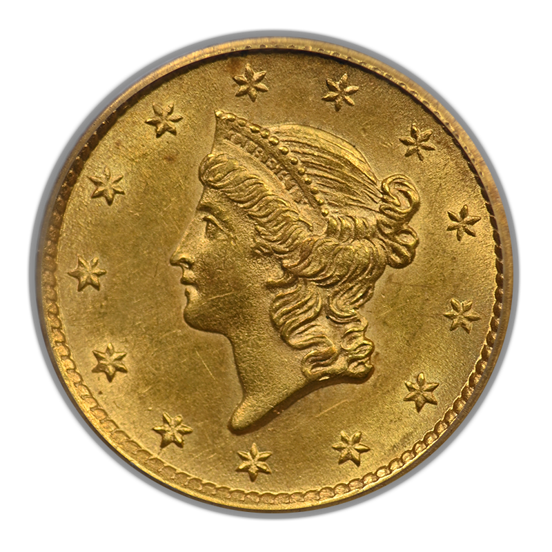 1854 Type 1 Liberty Head Gold Dollar G$1 PCGS MS62