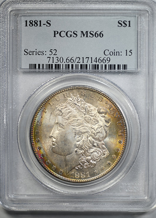 1881-S Morgan Dollar $1 PCGS MS66 - TONED!
