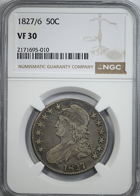 1827/6 Capped Bust Half Dollar 50C NGC VF30