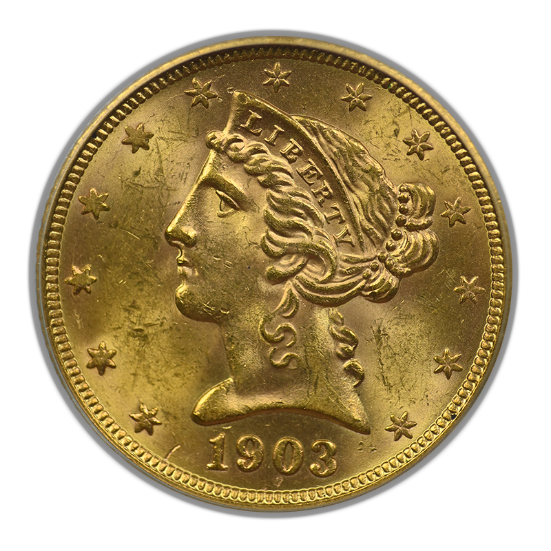 1903-S Liberty Head Gold Half Eagle $5 PCGS MS63 Obverse