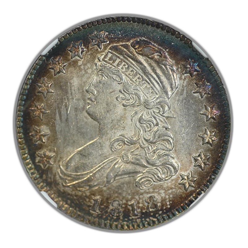 1818 Capped Bust Quarter 25C NGC MS64 - TONED!