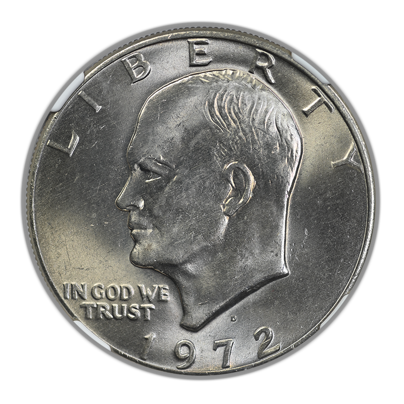 1972-D Clad Eisenhower Ike Dollar $1 NGC MS66
