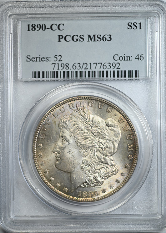 1890-CC Morgan Dollar $1 PCGS MS63 Obverse Slab