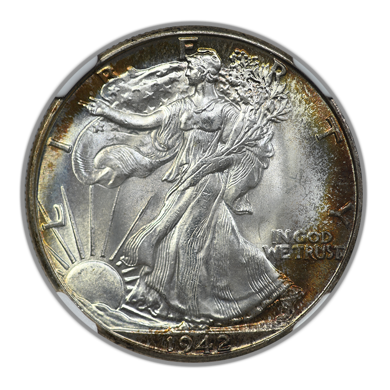 1942 Walking Liberty Half Dollar 50C NGC MS67