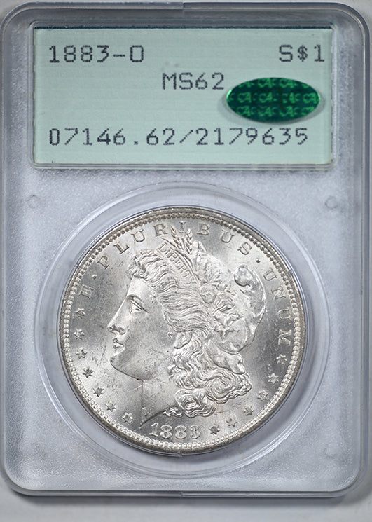 1883-O Morgan Dollar $1 PCGS Rattler MS62 CAC