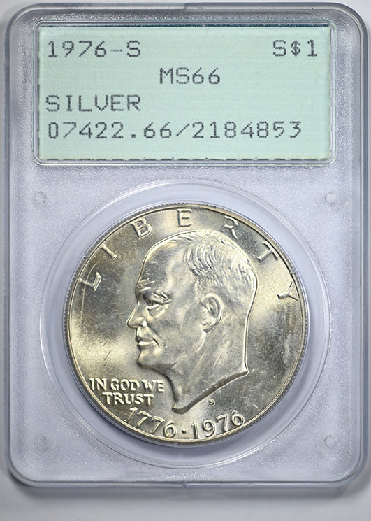 1976-S Silver Eisenhower Dollar $1 PCGS Rattler MS66