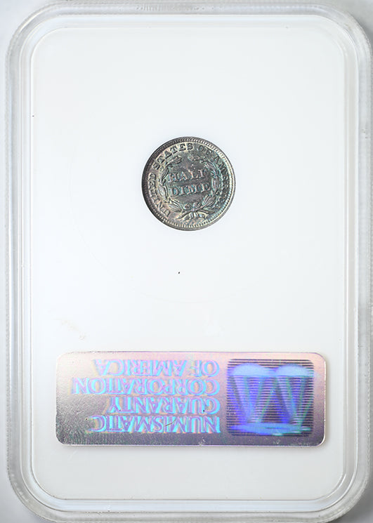 1853 Liberty Seated Half Dime H10C NGC Fatty MS64 - No Arrows - TONED!