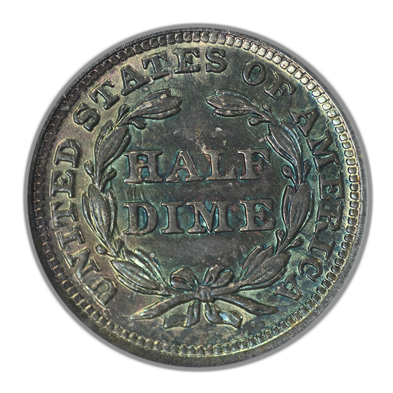 1853 Liberty Seated Half Dime H10C NGC Fatty MS64 - No Arrows - TONED!