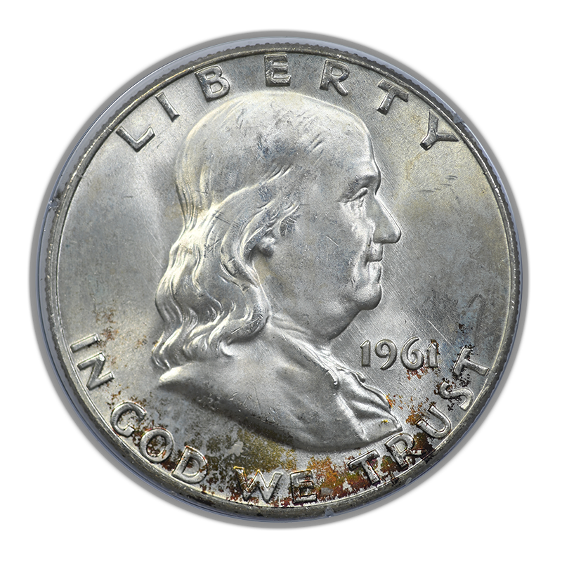 1961-D Franklin Half Dollar 50C PCGS Rattler MS64