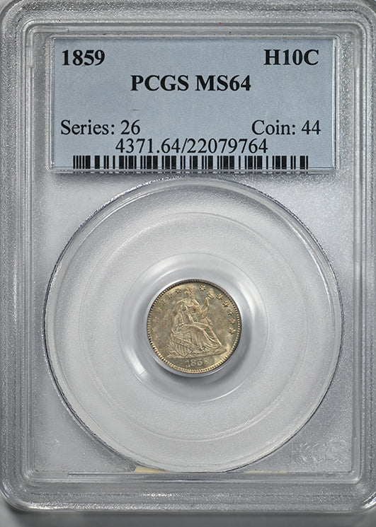1859 Liberty Seated Half Dime H10C PCGS MS64