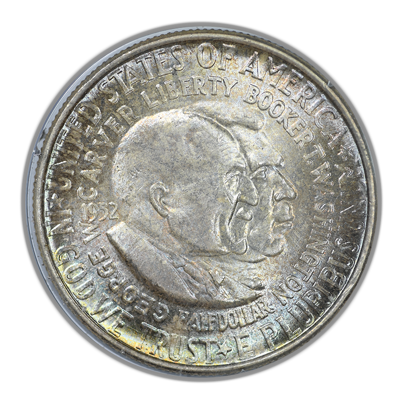 1952 Washington Carver Classic Commemorative Half Dollar 50C PCGS Rattler MS65 CAC