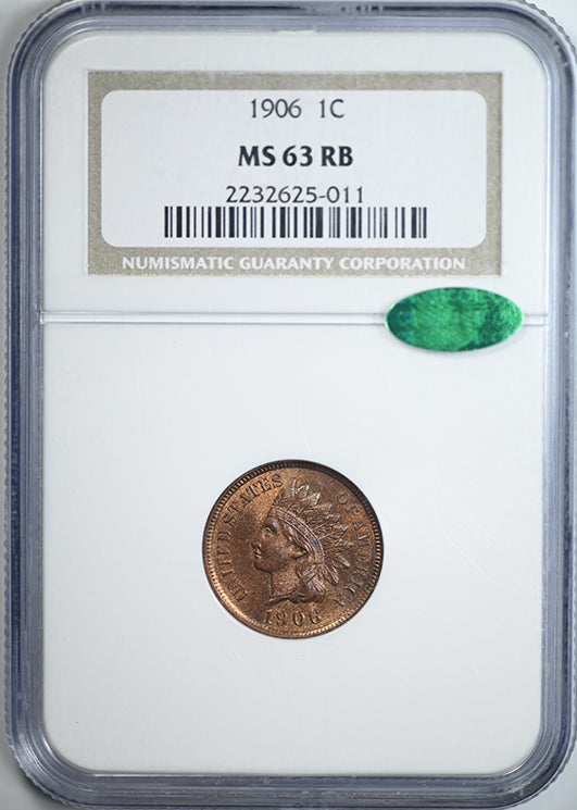 1906 Indian Head Cent 1C NGC MS63RB CAC