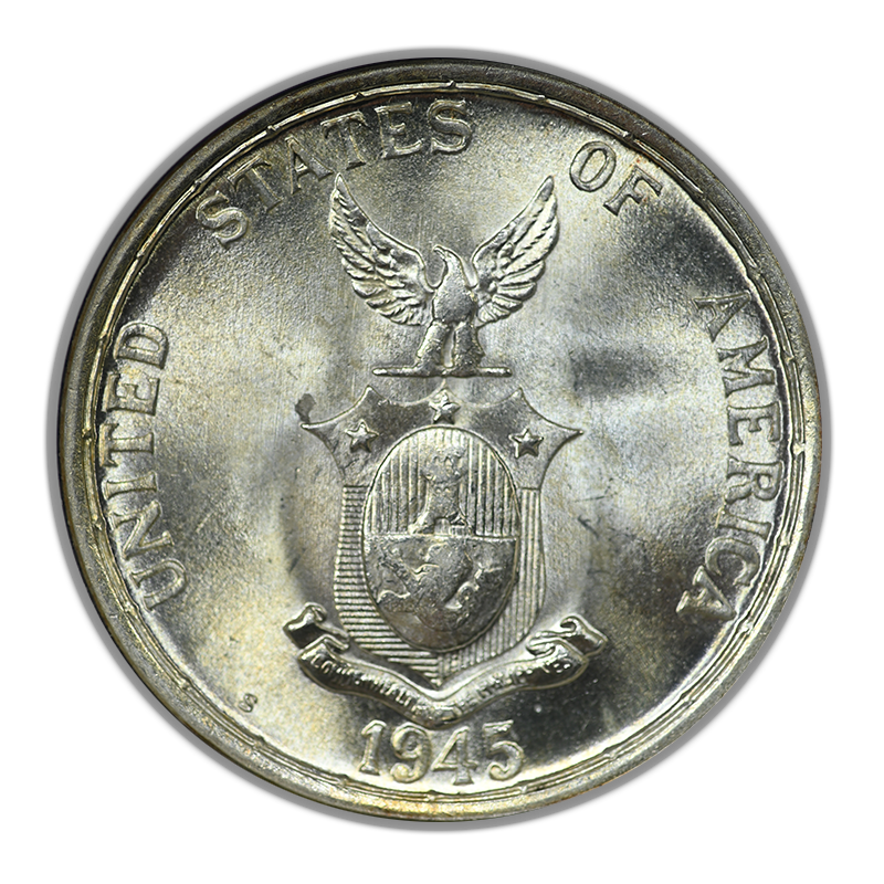 1945-S USA Philippines 50C Centavos NGC MS66