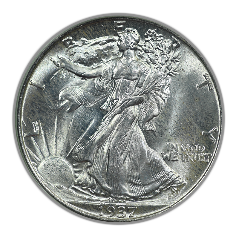 1937 Walking Liberty Half Dollar 50C PCGS MS65 OGH