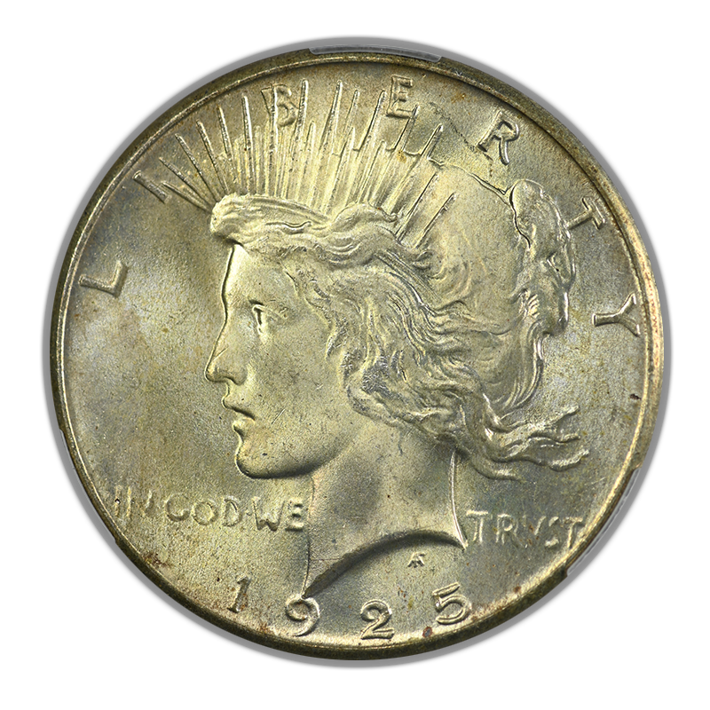 1925 Peace Dollar $1 CAC MS64