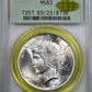 1922 Peace Dollar $1 PCGS MS63 Gold CAC OGH