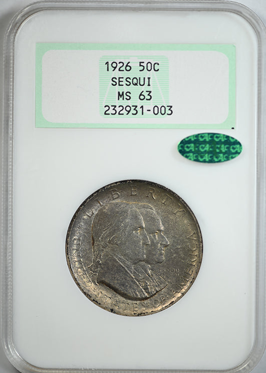 1926 American Sesquicentennial Classic Commemorative Half Dollar 50C NGC Fatty MS63 CAC