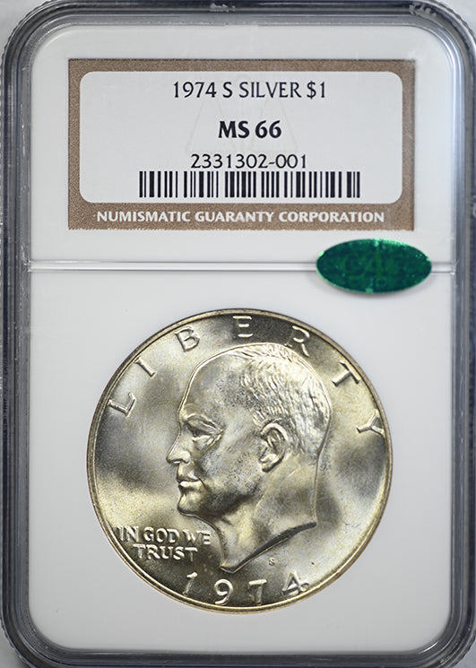 1974-S Silver Eisenhower Ike Dollar $1 NGC MS66 CAC