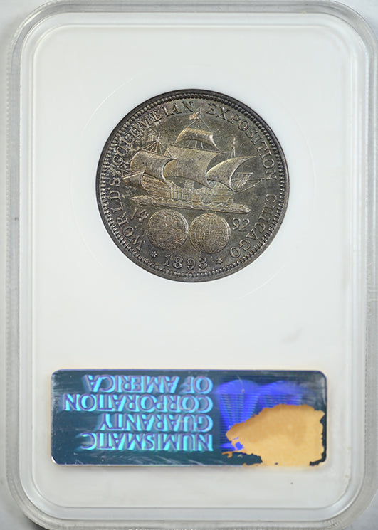 1893 Columbian Exposition Classic Commemorative Half Dollar 50C NGC Fatty MS62PL CAC - Prooflike - TONED!