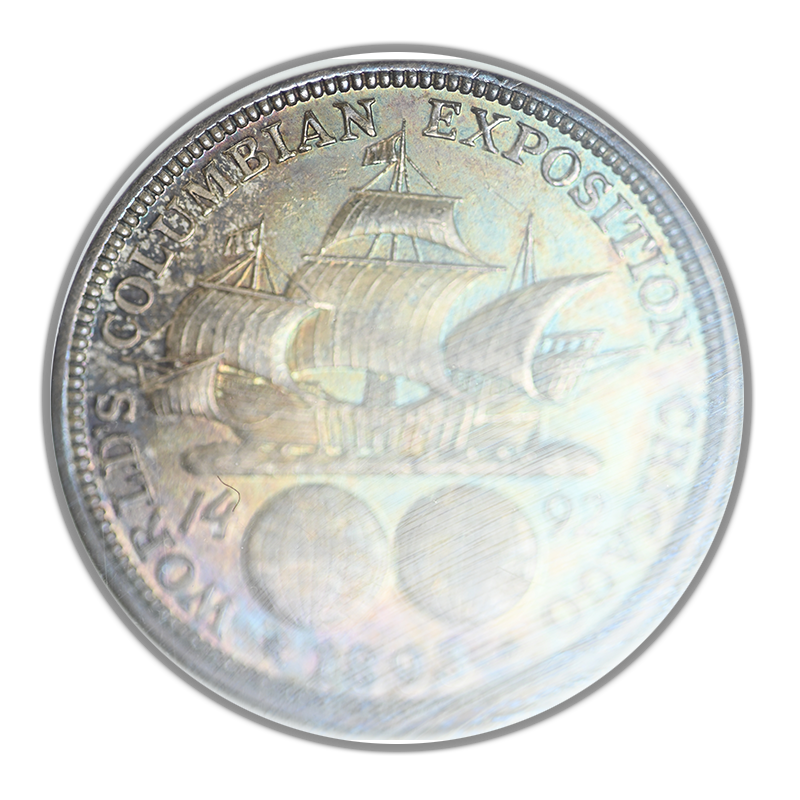 1893 Columbian Exposition Classic Commemorative Half Dollar 50C NGC Fatty MS62PL CAC - Prooflike - TONED!