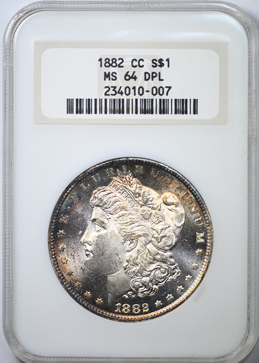 1882-CC Morgan Dollar $1 NGC Fatty MS64DPL - Deep Prooflike Obverse Slab
