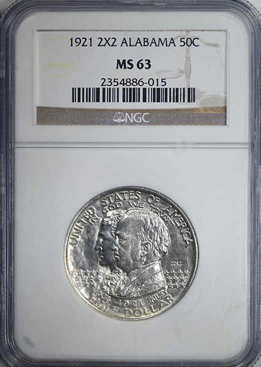 1921 2x2 Alabama Classic Commemorative Half Dollar 50C NGC MS63