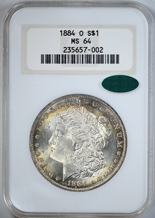 1884-O Morgan Dollar $1 NGC Fatty MS64 CAC - TONED!