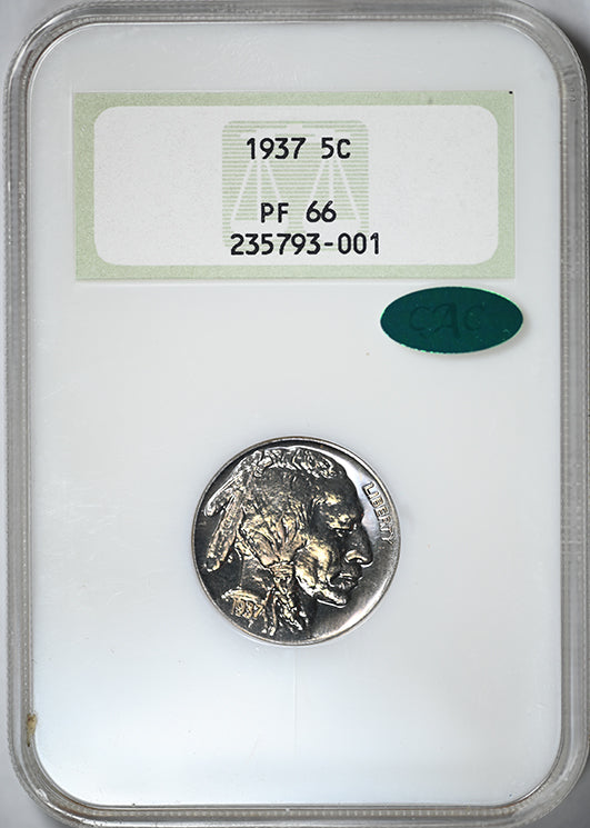 1937 Proof Buffalo Nickel 5C NGC Fatty PF66 CAC