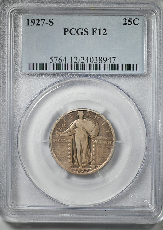 1927-S Standing Liberty Quarter 25C PCGS F12