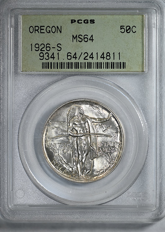 1926-S Oregon Trail Classic Commemorative Half Dollar 50C PCGS MS64 OGH