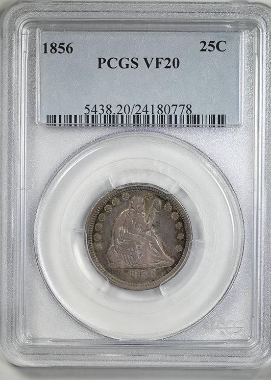 1856 Liberty Seated Quarter 25C PCGS VF20