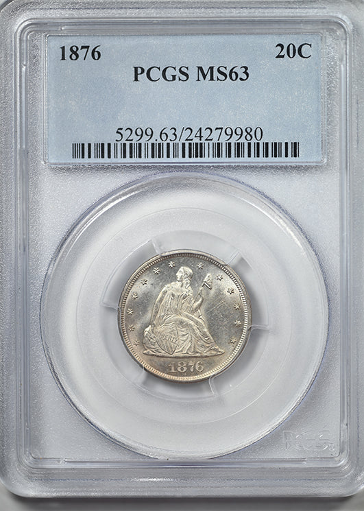 1876 Twenty Cent Piece 20C PCGS MS63