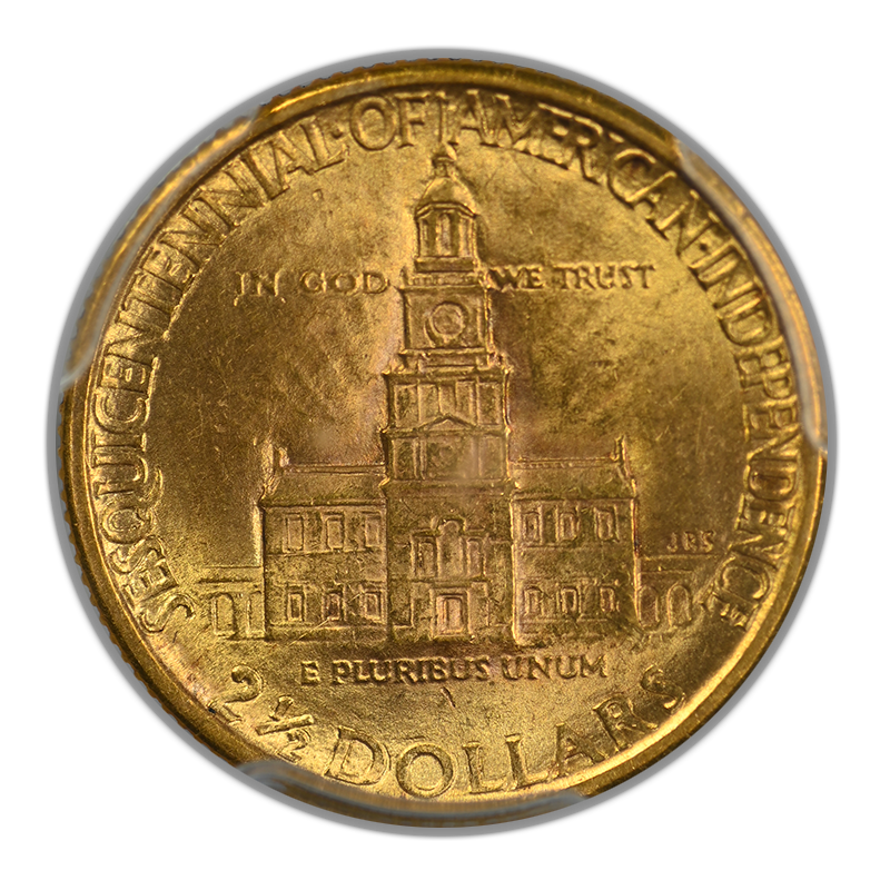 1926 Sesquicentennial Classic Commemorative Gold Quarter Eagle $2.50 PCGS MS63+ Reverse