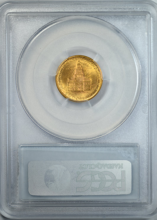 1926 Sesquicentennial Classic Commemorative Gold Quarter Eagle $2.50 PCGS MS63+ Reverse Slab