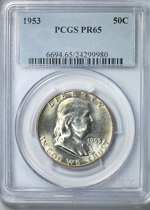 1953 Proof Franklin Half Dollar 50C PCGS PR65