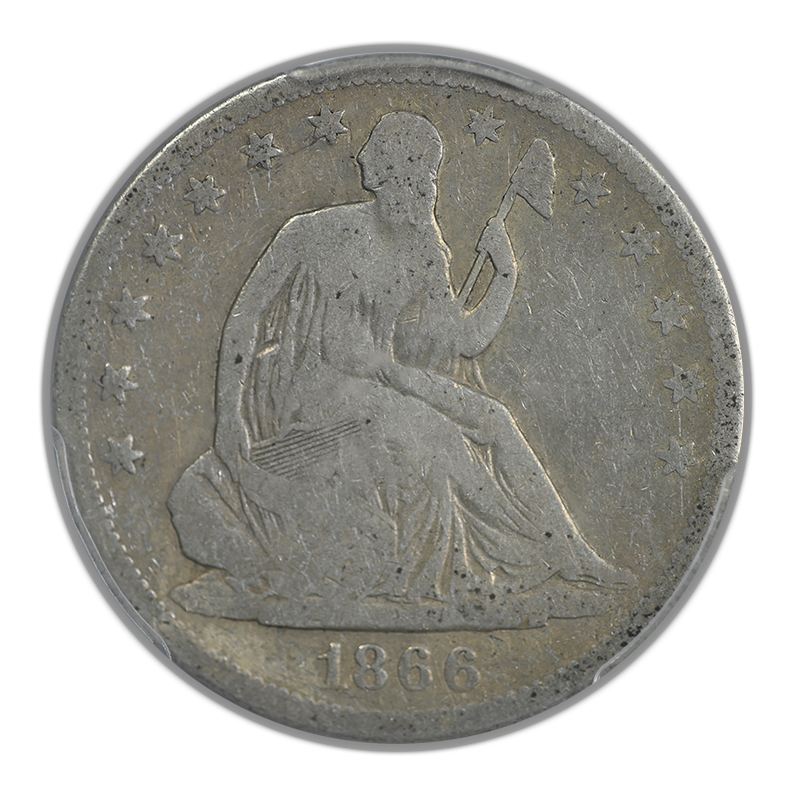 1866-S Liberty Seated Half Dollar 50C PCGS G04 - No Motto Obverse