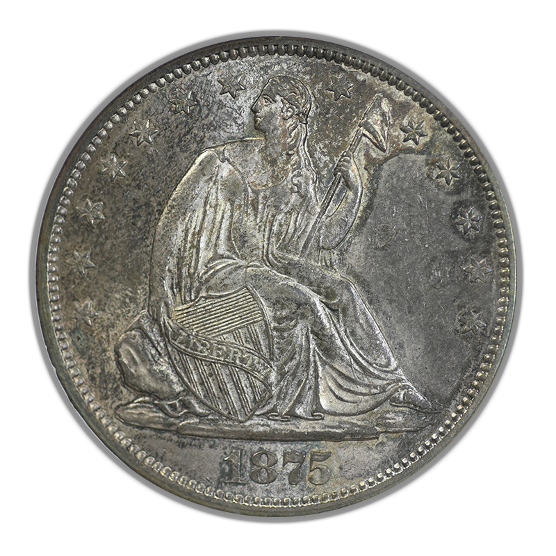 1875-S Liberty Seated Half Dollar 50C NGC Fatty MS63 CAC