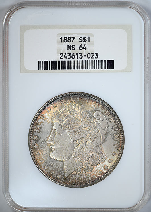 1887 Morgan Dollar $1 NGC Fatty MS64