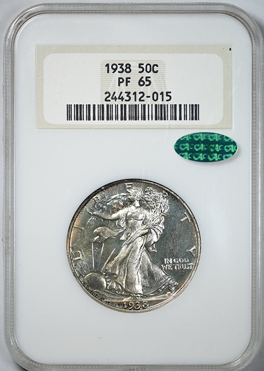 1938 Proof Walking Liberty Half Dollar 50C NGC Fatty PF65 CAC