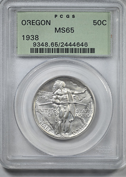 1938 Oregon Trail Classic Commemorative Half Dollar 50C PCGS MS65 OGH