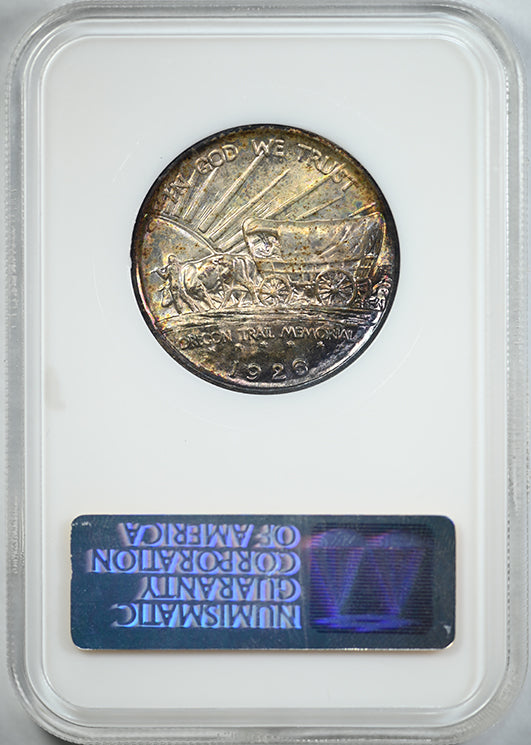 1926-S Oregon Trail Classic Commemorative Half Dollar 50C NGC Fatty MS65 CAC - TONED!