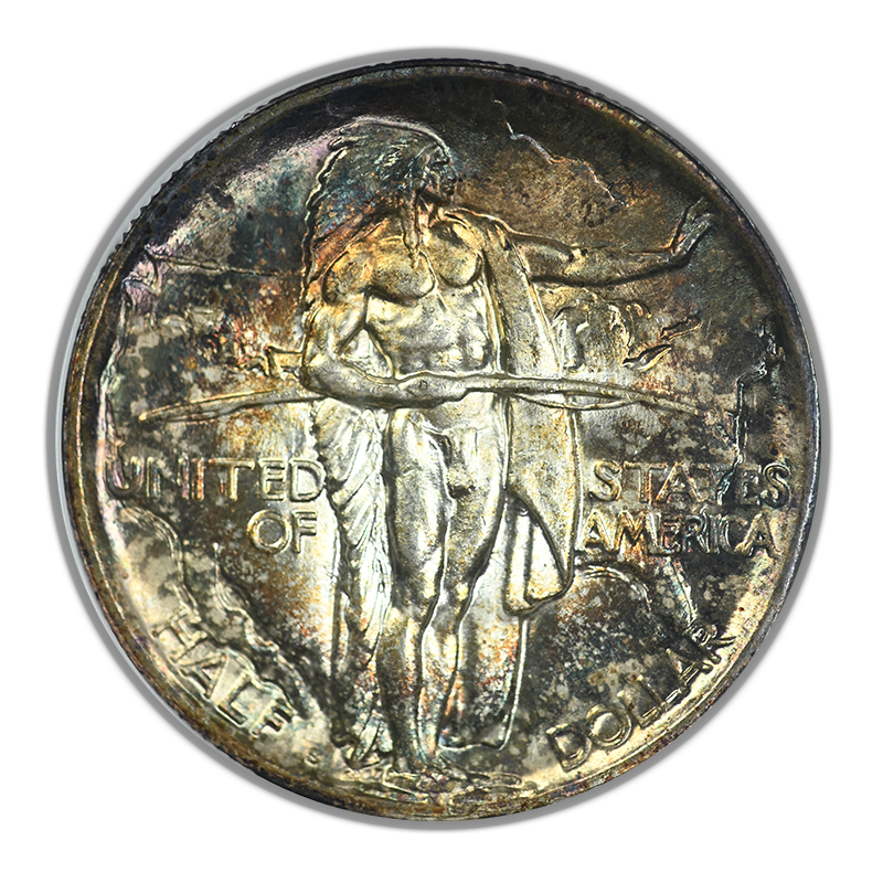 1926-S Oregon Trail Classic Commemorative Half Dollar 50C NGC Fatty MS65 CAC - TONED!