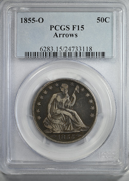 1855-O Liberty Seated Half Dollar 50C PCGS F15 - Arrows