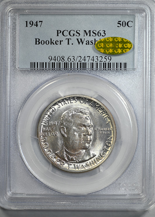 1947 Booker T. Washington Classic Commemorative Half Dollar 50C PCGS MS63 Gold CAC