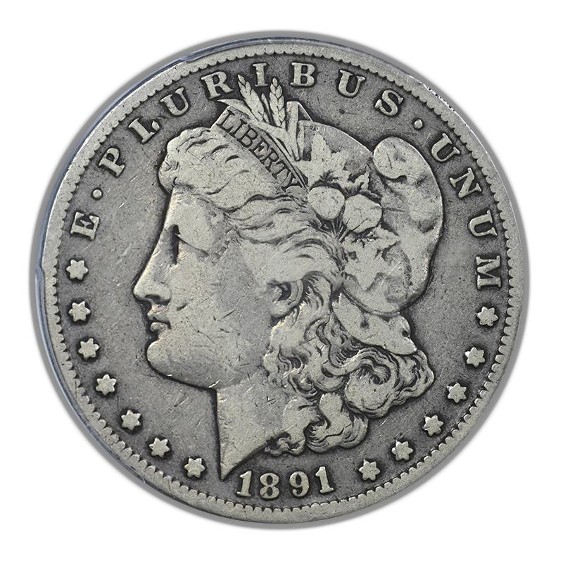1891-CC Morgan Dollar $1 PCGS F15