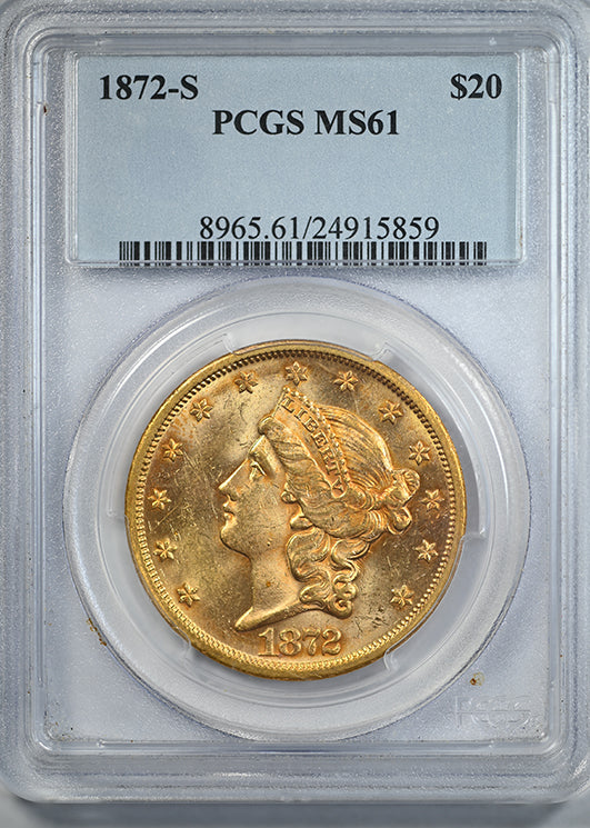 1872-S Liberty Head Gold Double Eagle $20 PCGS MS61