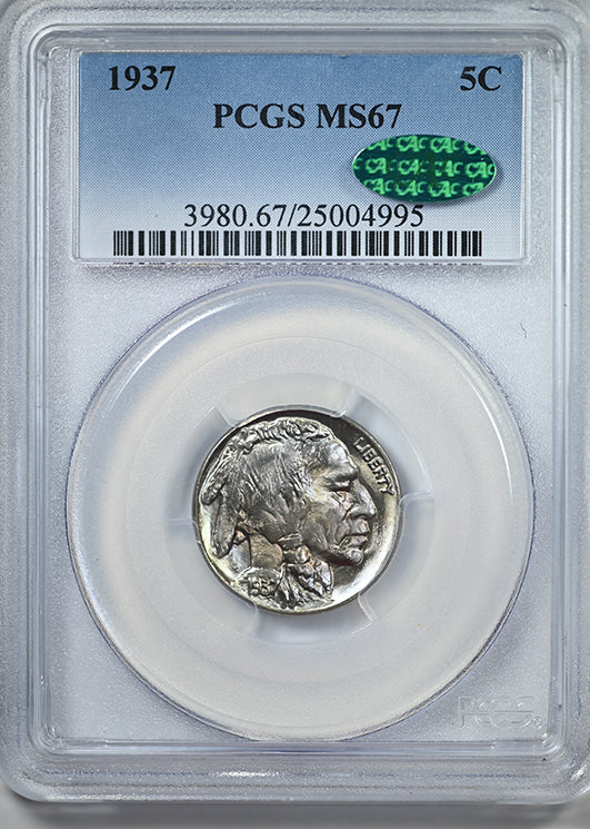 1937 Buffalo Nickel 5C PCGS MS67 CAC