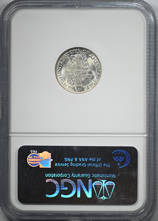1938 Mercury Dime 10C NGC MS66